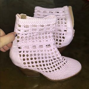Jeffrey Campbell woven leather booties